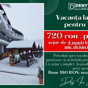 Deny Inn vacanta de ski 2026 la bran. partii in apropiere: cheile gradistei, bran-zanoaga, poiana brasov, azuga